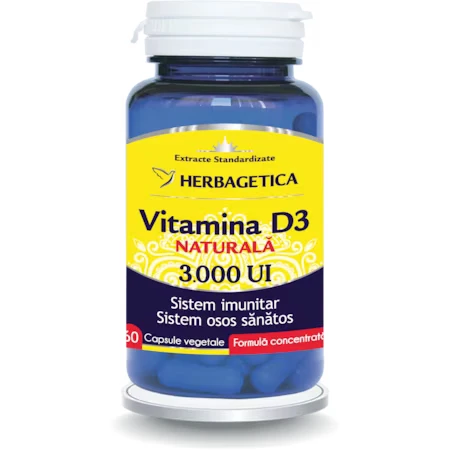 Detrix Vitamina D3 3000 IU, 60 cápsulas, Herbagetica
