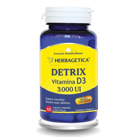 Detrix Vitamina D3 3000 IU, 60 cápsulas, Herbagetica